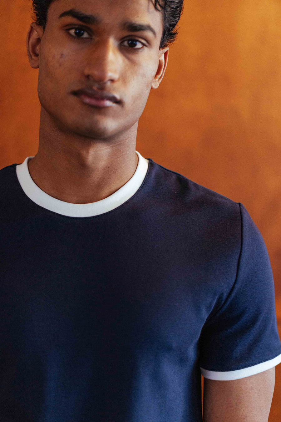 NJfashion Brando T-Shirt, Navy Ringer